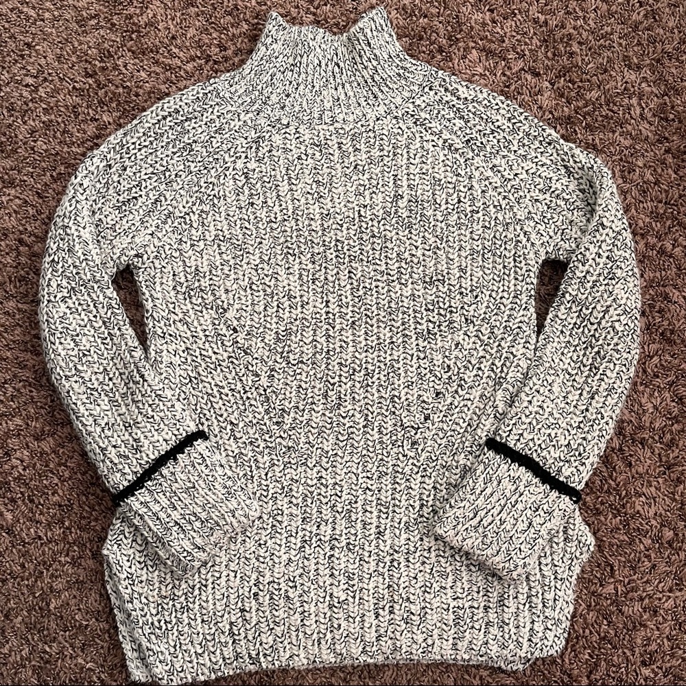 chunky mock neck knit sweater